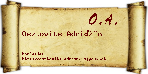 Osztovits Adrián névjegykártya